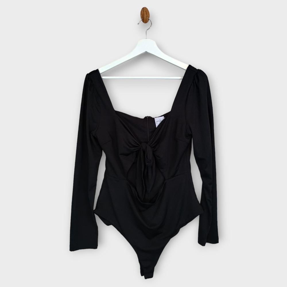 Polly Bathing Suit Womens Size 12 Black Neutral Swimwear Beach Vacation Bodysuit